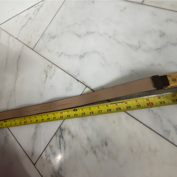 Emmanuel dark brown iguana lizard leather belt metallic buckle 33” long medium - Picture 10 of 10